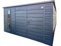 Schowek - domek ogrodowy 3,5x4m + wiata 0,5m  antracyt  ID1074