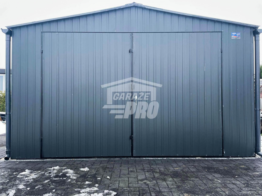 Garaż blaszany 4x5 Brama + okno Antracyt  Dach dwuspadowy GP145 Busko-Zdrój - zdjęcie 3