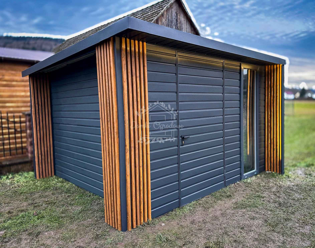 Schowek  Domek ogrodowy PREMIUM 3x3m + wiata Dekor  Antracyt  ID904 Szczecin - zdjęcie 3