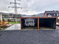 Garaż blaszany 6x6 + 3x6 wiata spad w tył GP132 Września - zdjęcie 8