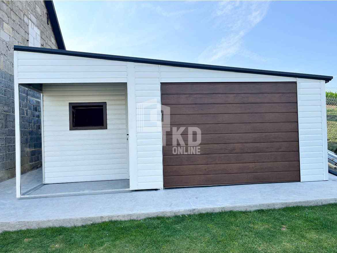 Garaż Blaszany 5x6m wnęka 2m brama uchylna okno drzwi dach TKD354 Toruń - zdjęcie 2