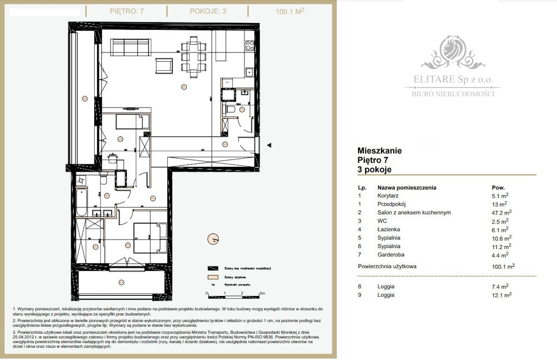 GOTOWE/Apartament 3pok 100,10m2, ostatnie 7 piętro/Śródmieście Ołbin Wrocław - zdjęcie 6