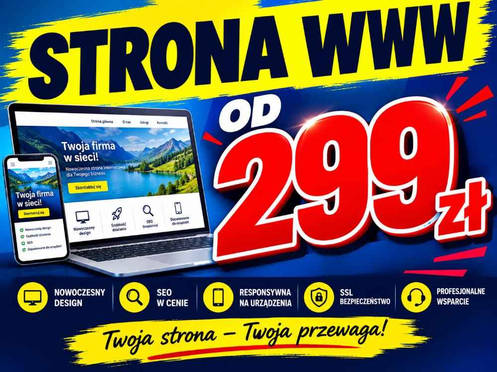 Strony internetowe za 299 zł - wykonanie od A do Z Bemowo - zdjęcie 1