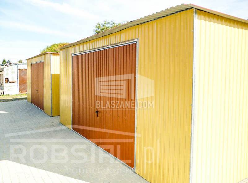 Garaż Blaszany 5x6  Brama - drzwi - żółty jasny brąz spad w tył  BL113 Bydgoszcz - zdjęcie 3
