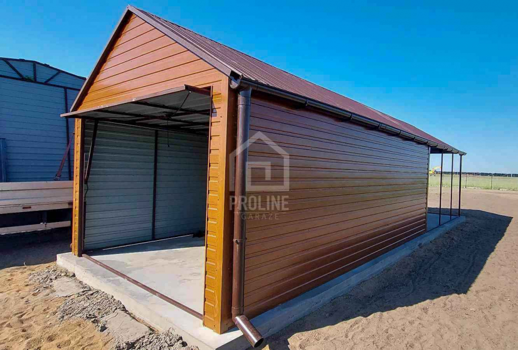 Garaż blaszany 3x5 - Brama uchyl drzwi okno  rynny dach dwuspad PLG122 Olsztyn - zdjęcie 4