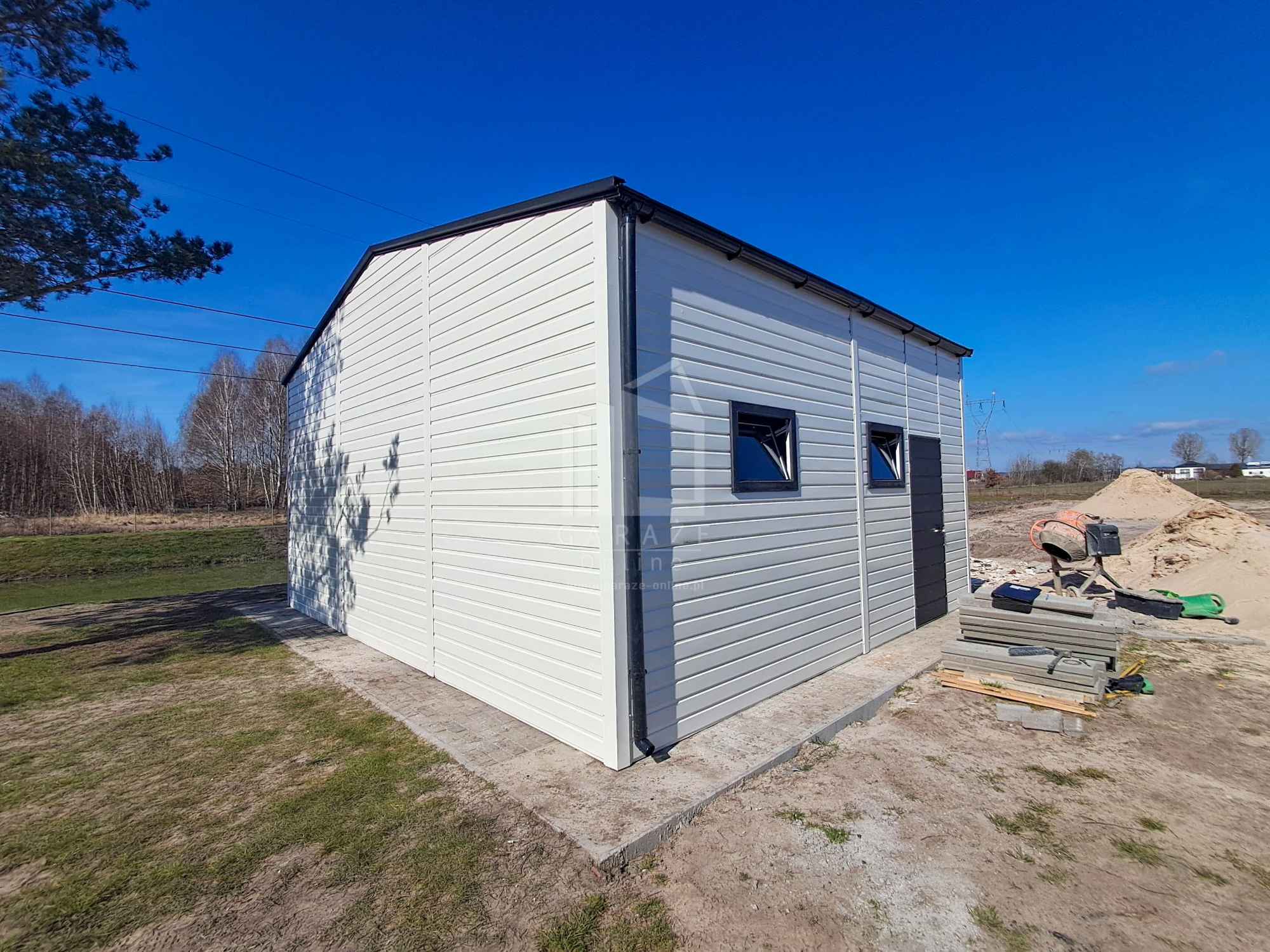 Hala 7,5x6m - biały - brama uchylna brama 4x okno drzwi rynny ID1016 Białystok - zdjęcie 10