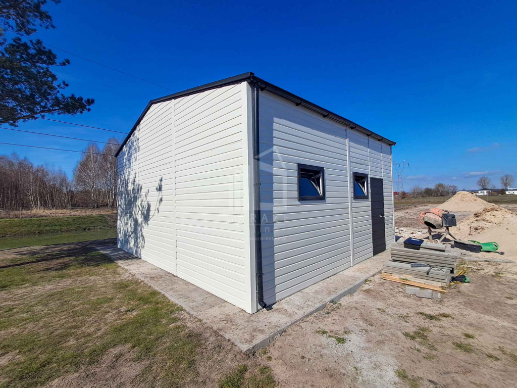 Hala 7,5x6m - biały - brama uchylna brama 4x okno drzwi rynny ID1016 Białystok - zdjęcie 10
