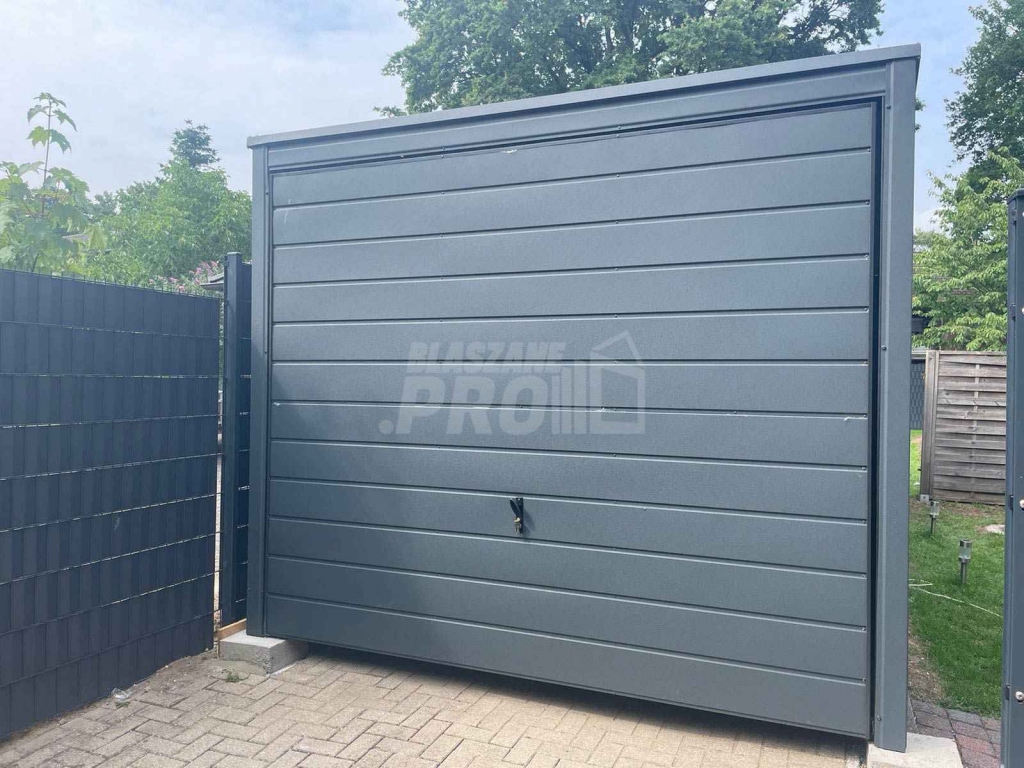 Garaż blaszany 3x8 brama uchylna +drzwi  Dach spad w tył GP107 Sopot - zdjęcie 5