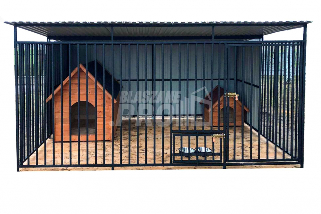 Kojec dla Psów 3x3m - Drewniana podłoga - Uchwyt na miski GP386 Rzeszów - zdjęcie 1