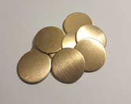 Krążki mosiądz 15-27 mm -zestaw 200 szt