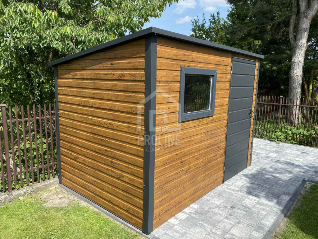 Schowek Domek Ogrodowy 3x2m drzwi okno drewnopodobny spad w tył PLG187 Szyk - zdjęcie 2