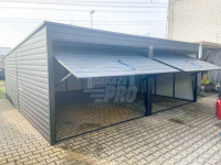 Garaż blaszany 6x6 2x Brama uchylna Antracyt Dach spad w tył GP279 Zgorzelec - zdjęcie 4