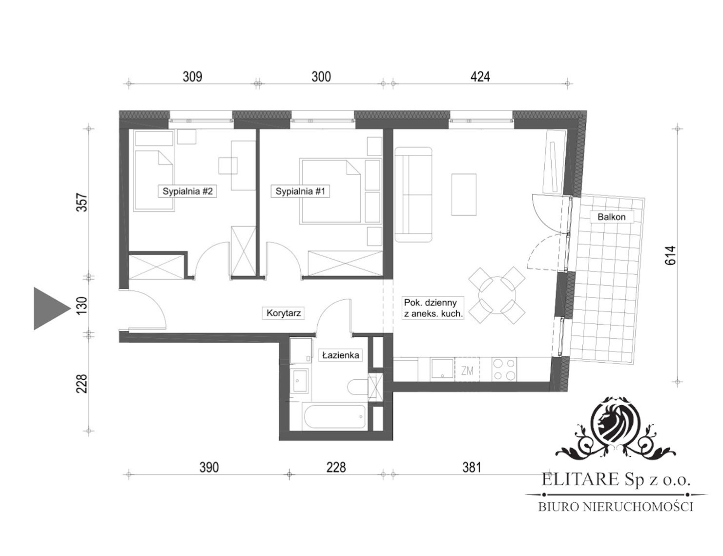 Mieszkanie nowe 3pok, 58,67m2 z balkonem/ Krzyki, Brochów, Wrocław Wrocław - zdjęcie 4