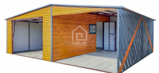 Garaż Blaszany 4x6m + Wiata Panele Verona Brama Okno Drzwi dach PLG142