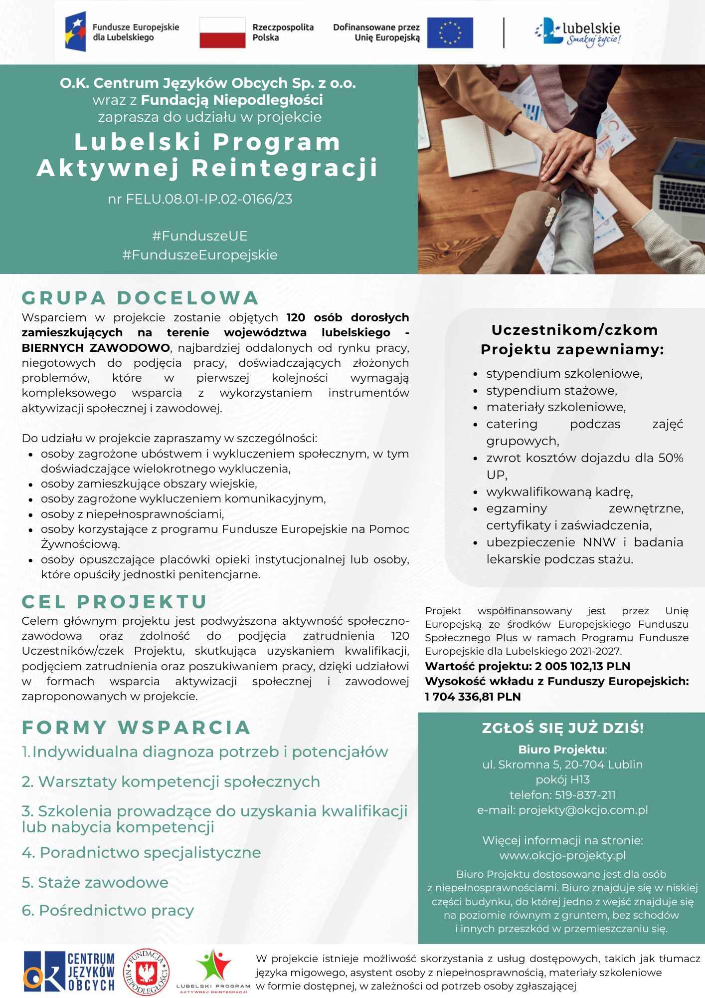 Udział w projekcie "Lubelski Program Aktywnej Reintegracji" Lublin - zdjęcie 1