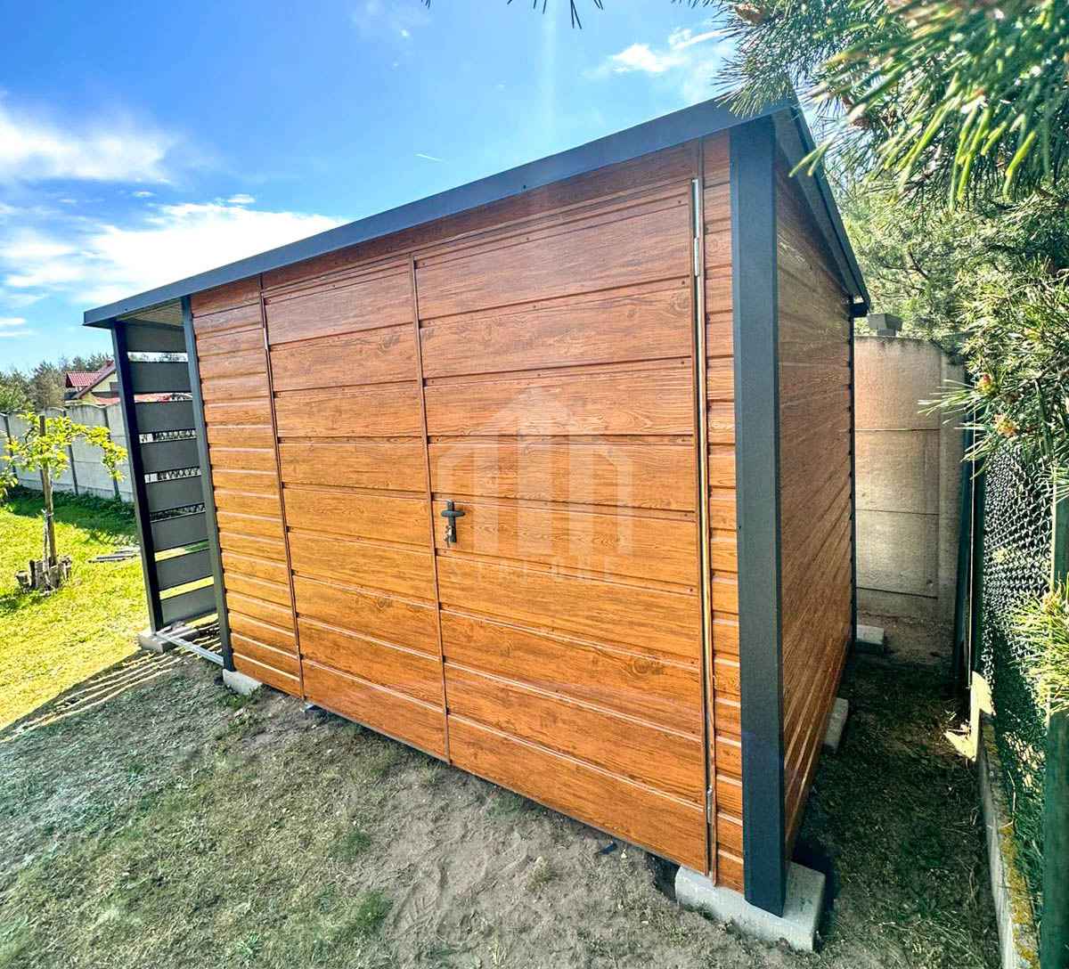 Schowek - domek ogrodowy 3x3 m + wiata 1x3 m brama dach SO206 Braniewo - zdjęcie 2