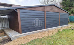 Garaż blaszany 9x4m + wiata 3m - 3x brama uchylna drzwi rynny SO108 Białystok - zdjęcie 2