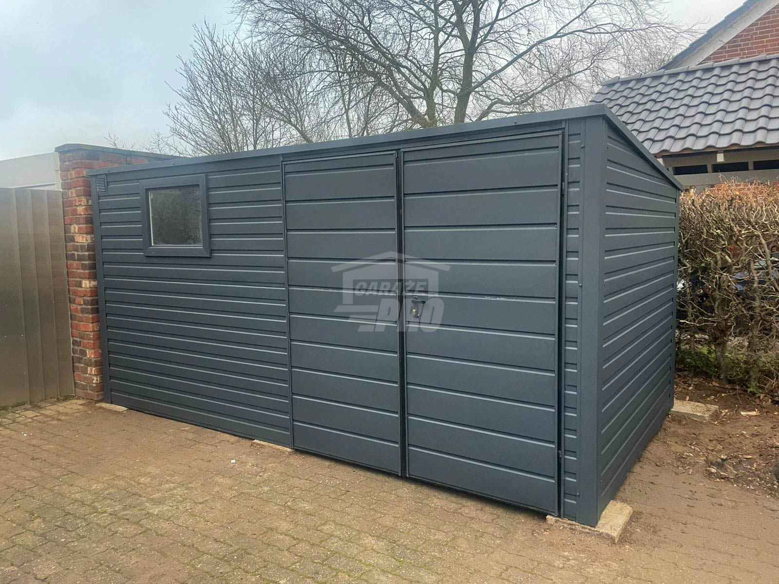 Schowek - Domek ogrodowy 4x2m Brama dwuskrzydłowa okno dach GP528 Gliwice - zdjęcie 2