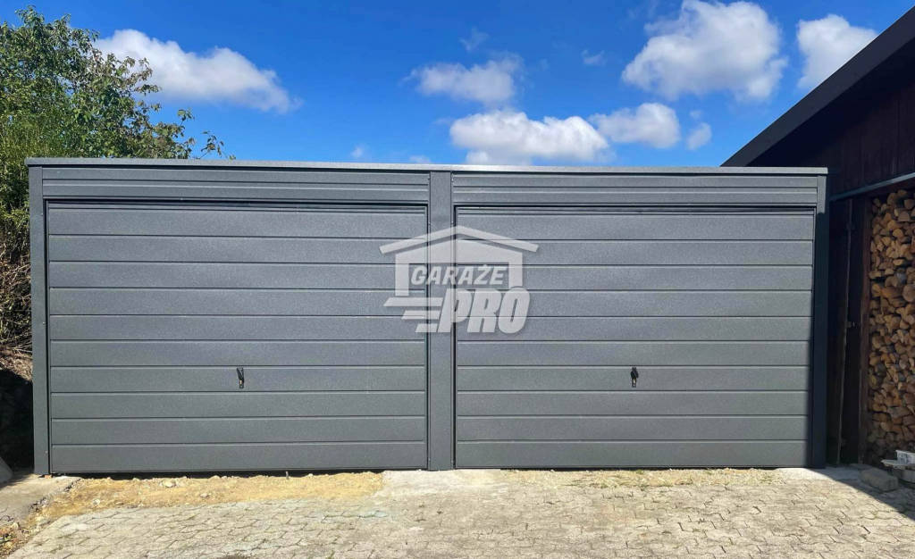 Garaż blaszany 6x6  Brama uchylna x2  antracyt spad w tył GP129 Słupsk - zdjęcie 5