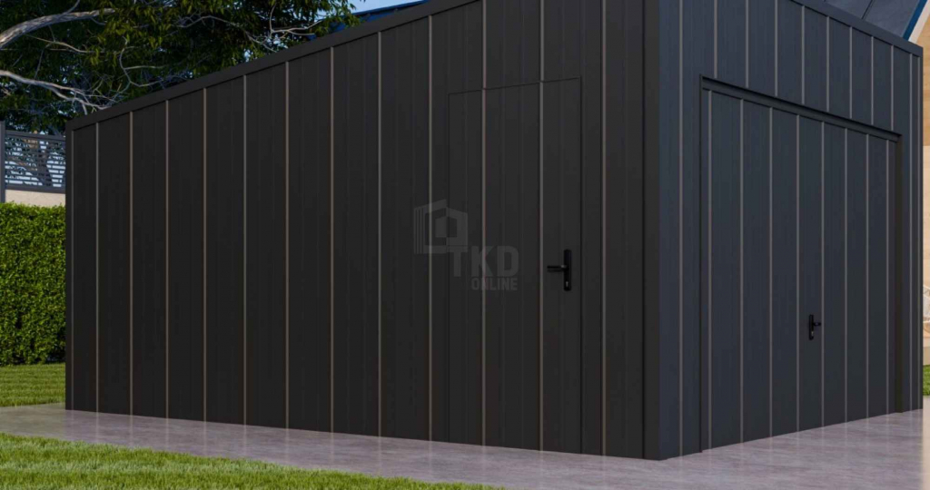 Garaż blaszany 3,5x5m brama uchylna drzwi blacha na rąbek dach TKD372 Nysa - zdjęcie 6