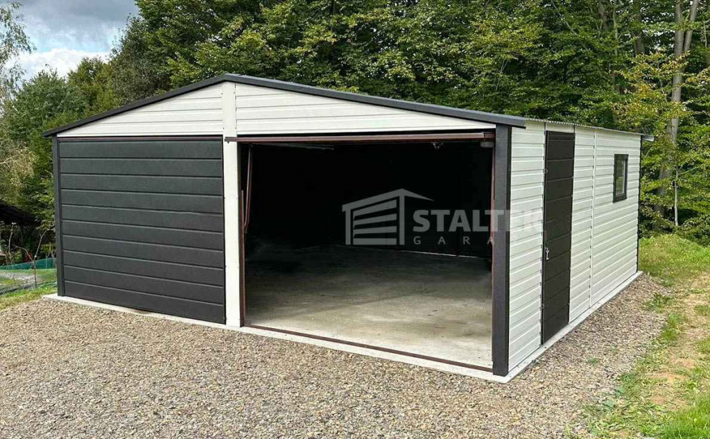 Garaż Blaszany 6x6 2x Brama Uchylna Drzwi Okno dach  ST115 Turek - zdjęcie 2