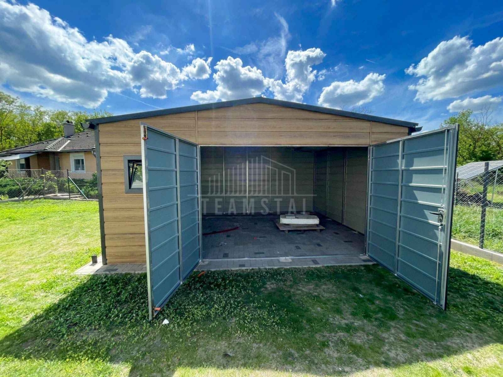 Garaż blaszany 6x5m - brama dwuskrzydłowa - 3x okno dach rynny TS1316 Chełm - zdjęcie 6