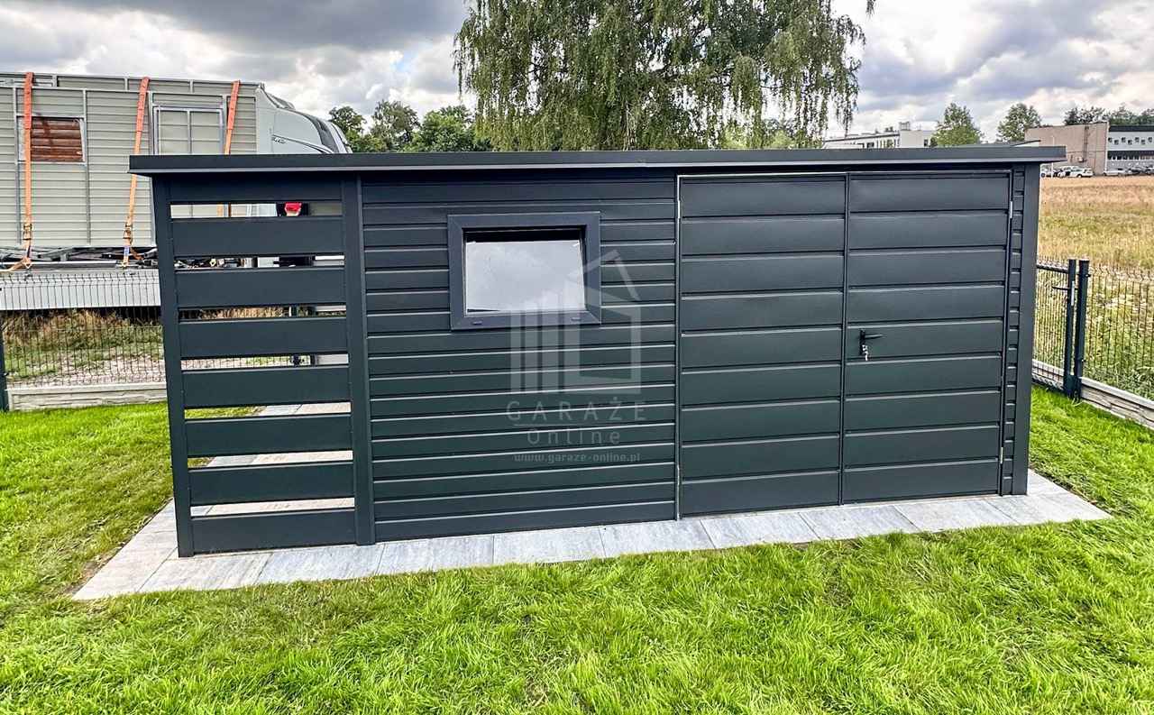 Schowek - domek 3,5x2m - wiata 1m Brama dwuskrzydłowa okno dach ID1071 Nowogard - zdjęcie 3