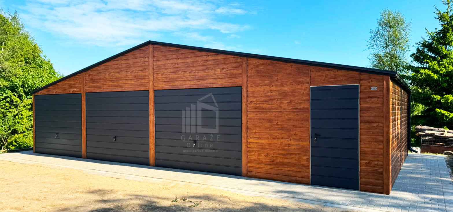 Garaż blaszany 12x6 m 3x brama uchylna drzwi rynny dach ID1290 Nowy Tomyśl - zdjęcie 4