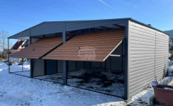 Garaż blaszany 6x6m + wiata 3m  2x brama uchylna dach dwuspadowy GP585 Tychy - zdjęcie 8