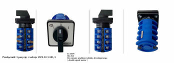 Przełącznik LW8 , 3 pozycje , 4 sekcje