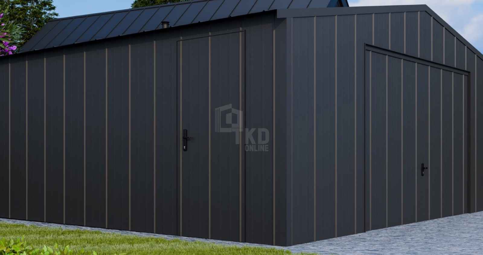 Garaż blaszany 6x6 brama uchylna drzwi blacha na rąbek dach TKD380 Brzesko - zdjęcie 4