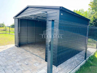 GARAŻ BLASZANY 4m x 5m - Brama uchylna + rynny - Antracyt  4x5 TS494 Ostrowiec Świętokrzyski - zdjęcie 6