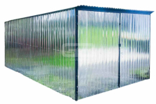 Garaż Blaszany - 3x5m - Brama Dwuskrzydłowa - Ocynk - Dach GB129
