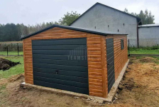 Garaż blaszany 4x6m brama  drzwi okno drewnopodobny dach TS1193 Nowy Dwór Mazowiecki - zdjęcie 4