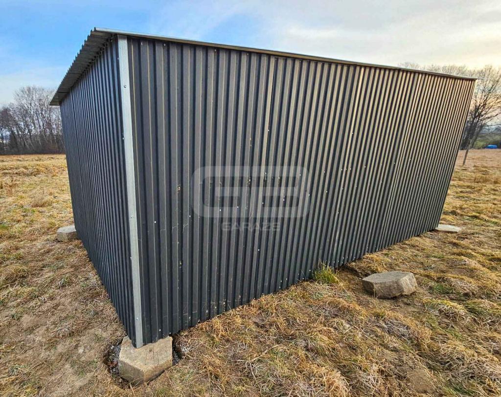 Garaż 3×5 m blaszany II gat. konstrukcja wolnostojąca na budowe GB114 Września - zdjęcie 5