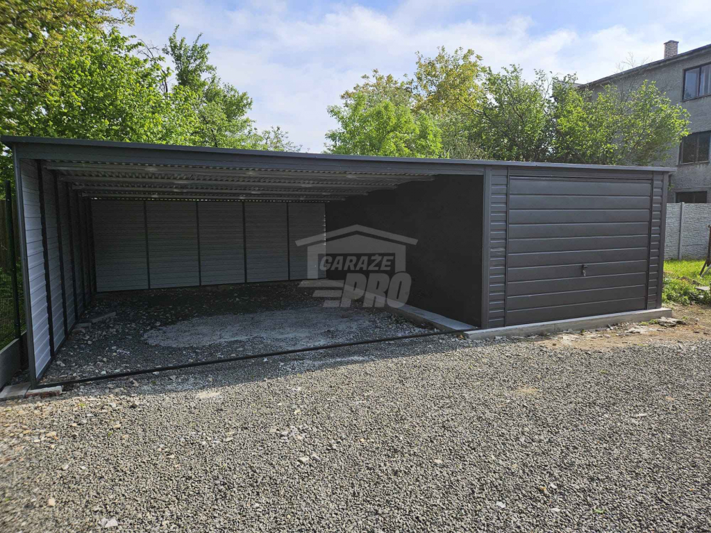 Garaż blaszany 3,5x6 + wiata 5x6 m Brama okno drzwi  Dach  GP574 Tczew - zdjęcie 4