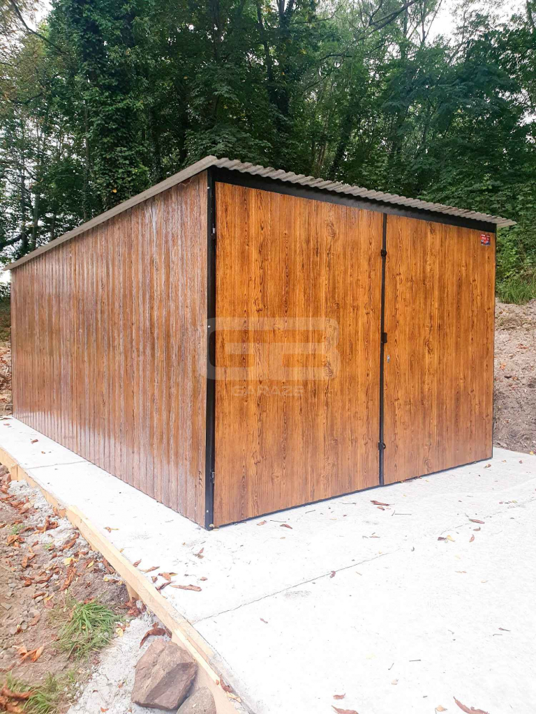 Garaż blaszany 3x6 Brama dwuskrzydłowa - drewnopodobny GB151 Śródmieście - zdjęcie 6