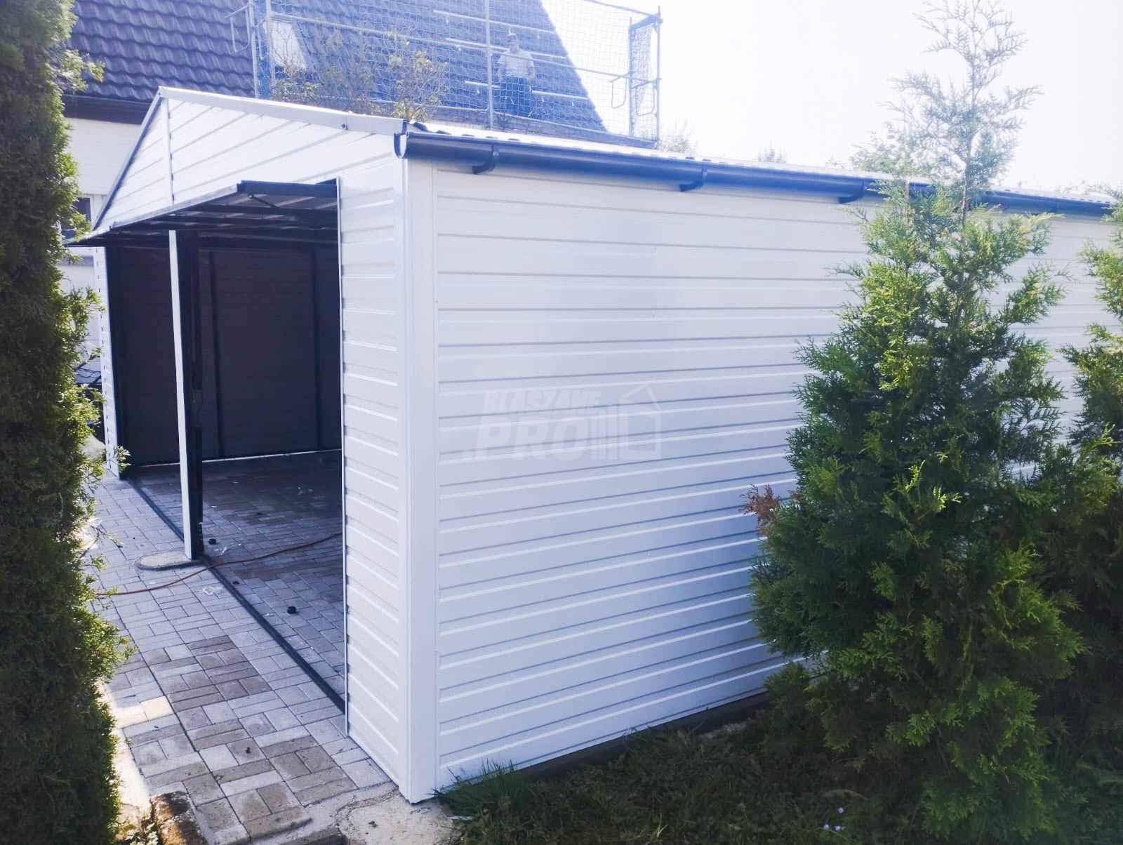 Garaż blaszany 7x6  biały 2x brama uchylna   Dach dwuspadowy  GP196 Radom - zdjęcie 4