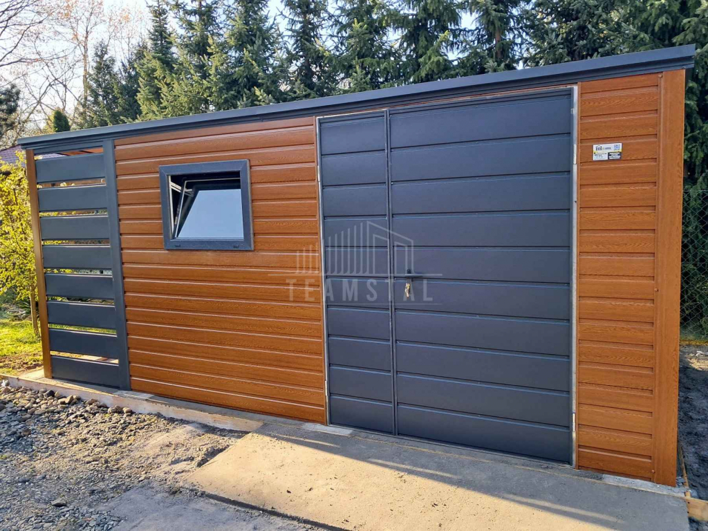 Schowek - domek ogrodowy 4x2,5m + wiata 1m brama okno dach TS1102 Grudziądz - zdjęcie 4