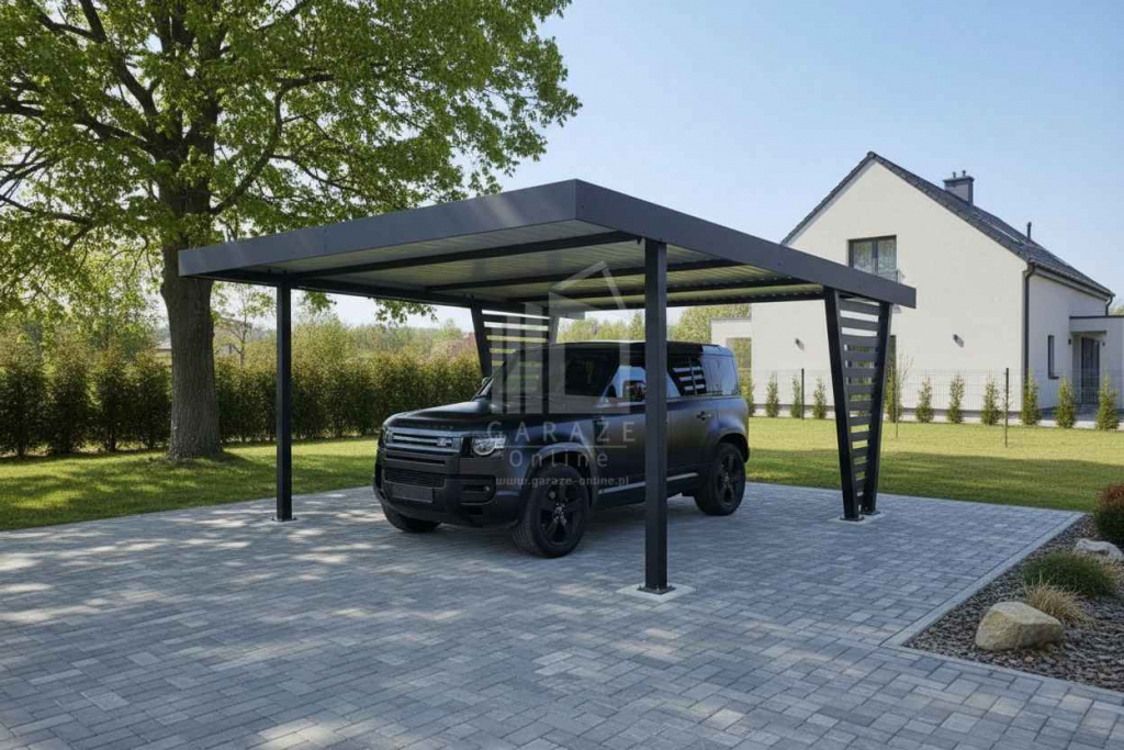 Carport V PREMIUM 4,5x5m Wypełnienie panelami Wiata samochodowa ID1186 Koszalin - zdjęcie 2