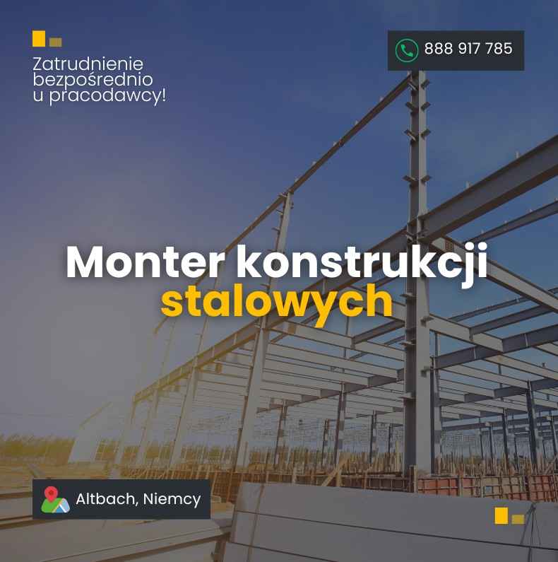 Monter konstrukcji stalowych - Niemcy Jeżyce - zdjęcie 1