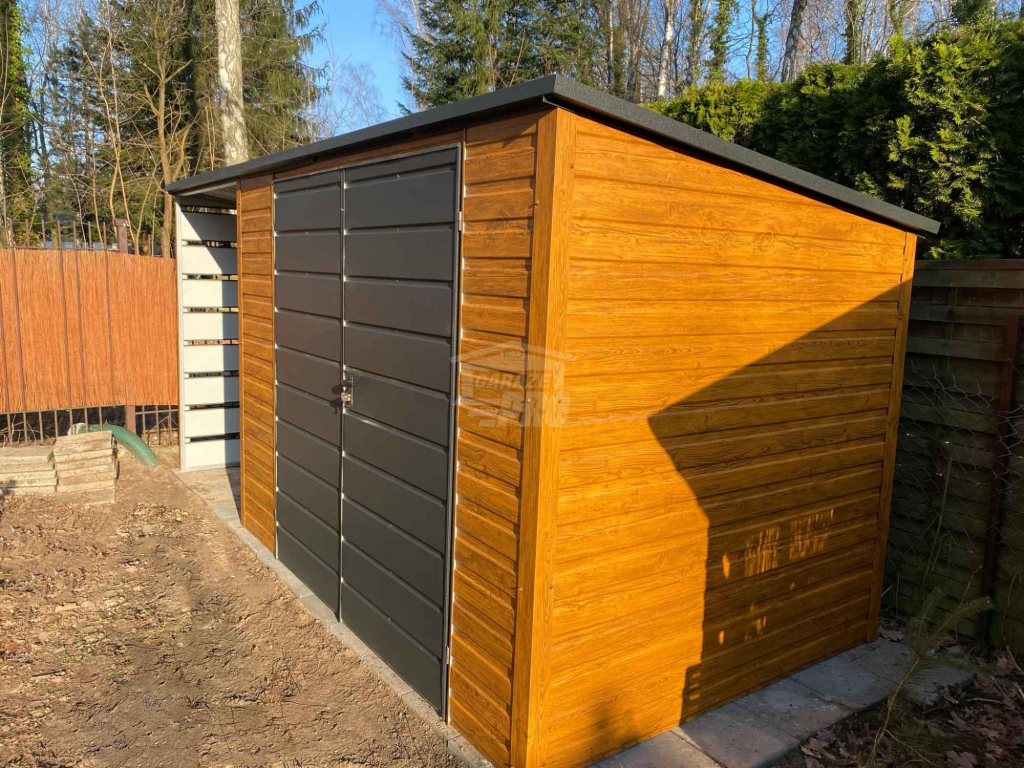 Schowek - Domek Ogrodowy 3x2m + wiata 1,5m Brama dach  GP559 Konin - zdjęcie 3