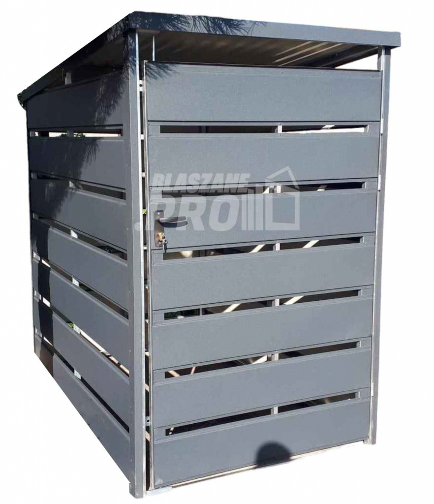 Wiata śmietnikowa spad tył 1x1,5m antracyt Schowek ogrodowy GP284 Łęczyca - zdjęcie 1