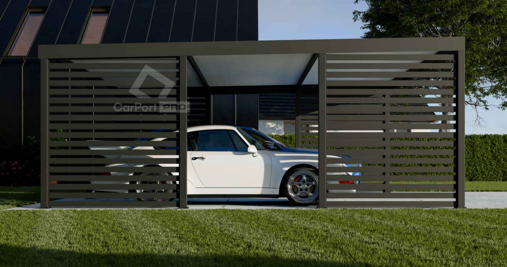 CarPort PREMIUM - wiata samochodowa 6x5,5 - antracyt - zabudowa  CP111 Busko-Zdrój - zdjęcie 3