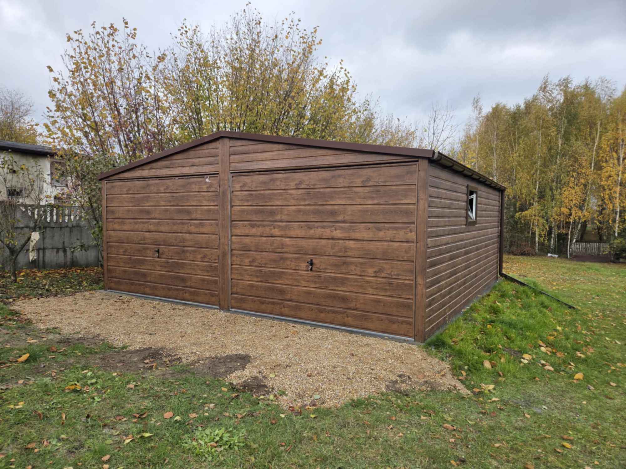 Garaż Blaszany dwustanowiskowy 6x5.8 Ciemny Orzech PRODUCENT Terespol - zdjęcie 2