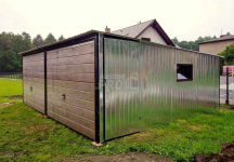 Garaż blaszany 6x5 2x Brama uchylna  + okno ocynk  spad w tył GP141 Ciechanów - zdjęcie 5