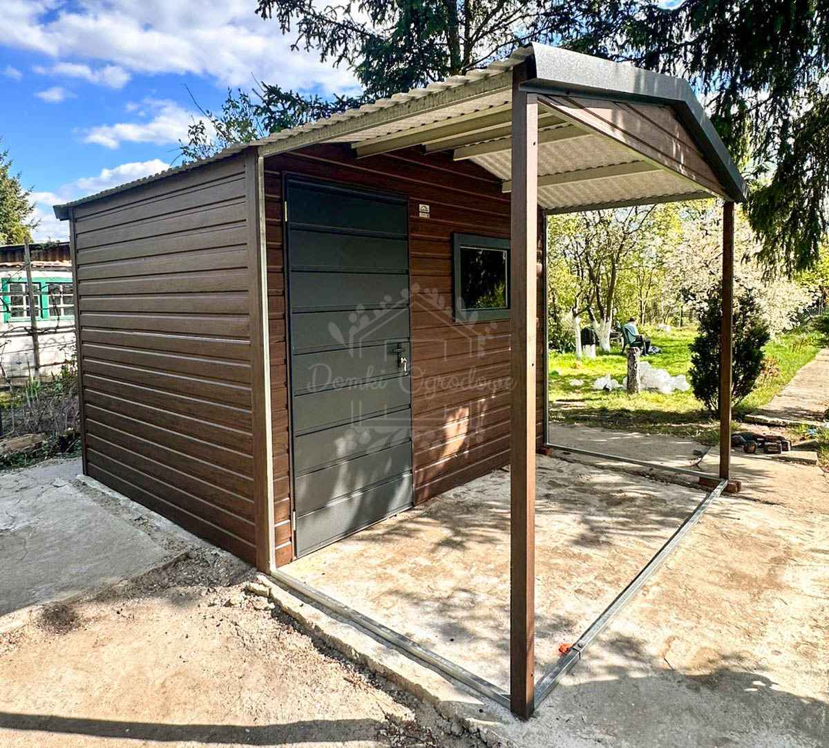 Schowek – domek ogrodowy 2,5×2 m + wiata 1,5 m  drewnopodobny ID1220 Leszno - zdjęcie 2