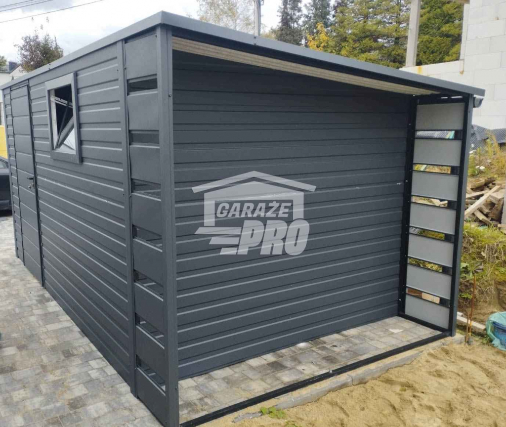 Domek ogrodowy - schowek 4x2 + wiata 0,5m drzwi Dach spad w tył GP232 Słupsk - zdjęcie 2