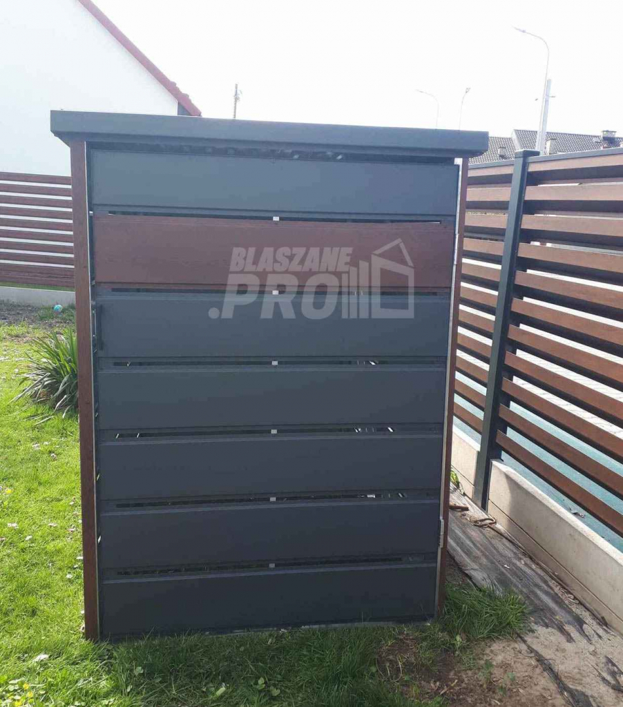 Wiata śmietnikowa spad tył1,3x2m zielona drewno Schowek ogrodowy GP291 Bełchatów - zdjęcie 2