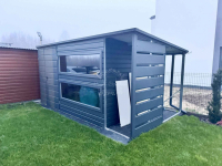 Domek ogrodowy 3,8x2,5m + wiata 0,7x2,5m  antracyt - rynny  ID877 Bydgoszcz - zdjęcie 3